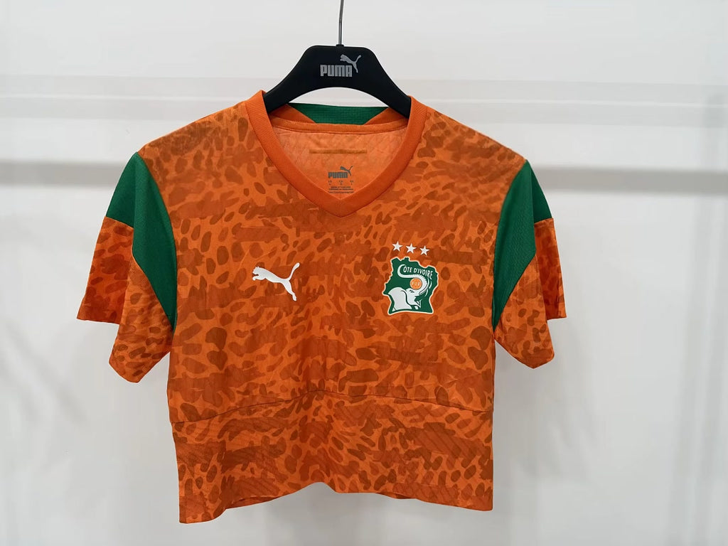 Women CÔTE D’IVOIRE 2026 World Cup Home Cropped jersey size S-XXL
