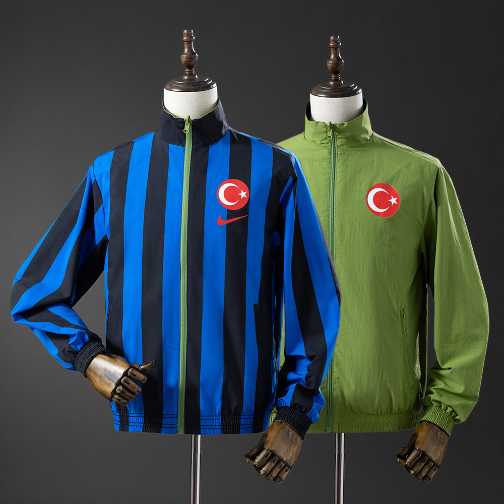 Türkiye Reversible Jacket Windbreaker - Blue &amp; Green, S-XXL
