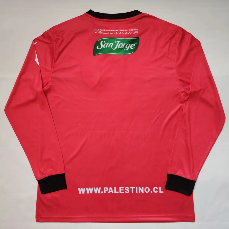 Retro Palestino CD 2022/23 red Long Sleeve soccer jersey size S-2XL