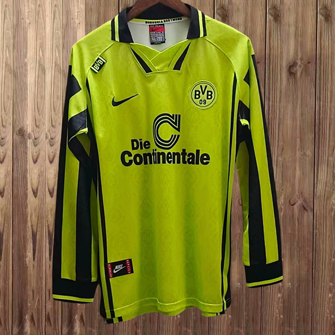 Retro Borussia Dortmund 1996/97 Home Long Sleeves Jersey