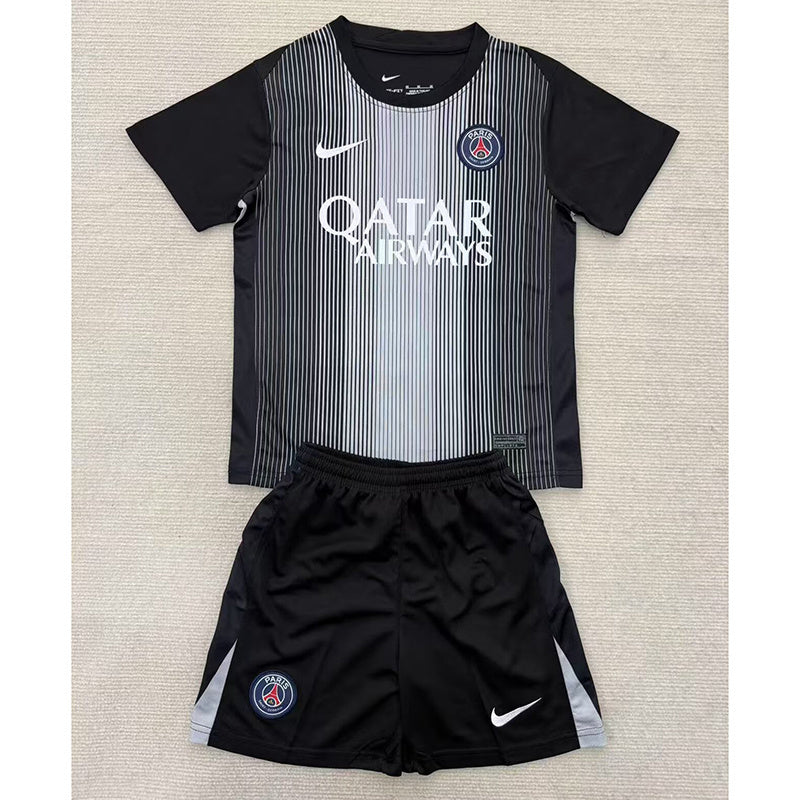 25-26 PSG black goalkeeper kid kit