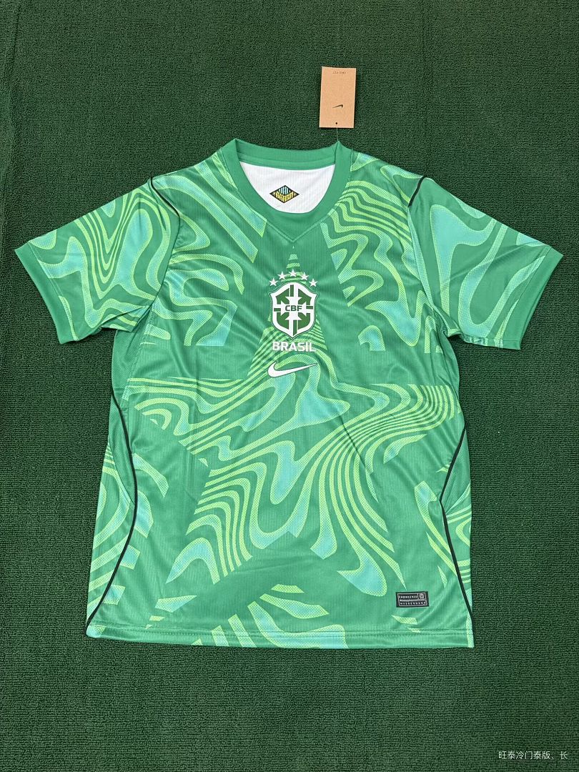 Mens Brazil 2026 World Cup Green Goalkeeper Jersey S-4XL