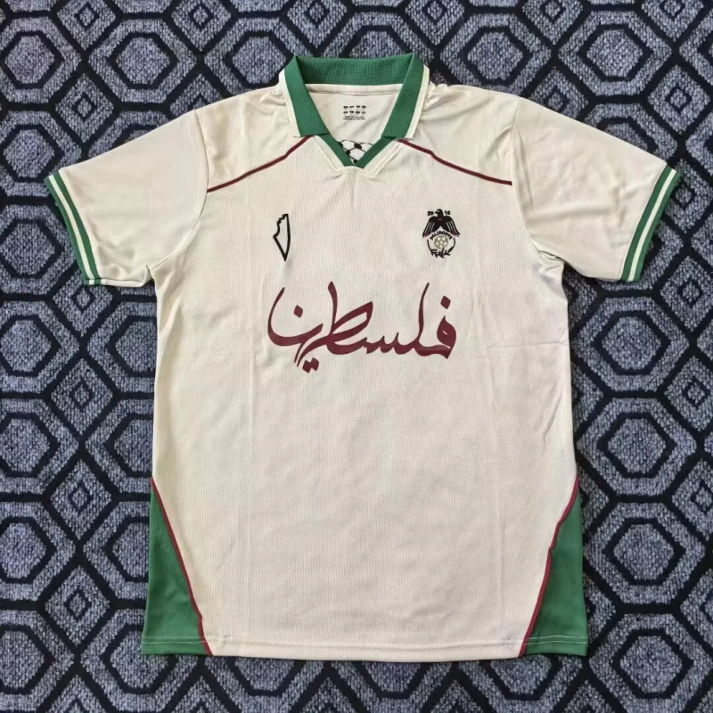 CD Palestino 2025/26 yellow with green collar 17 soccer jersey