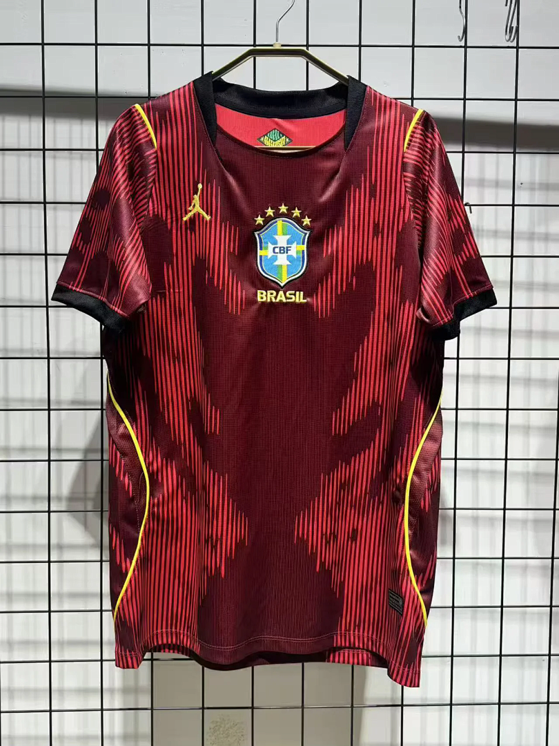 Brazil 2026 Jordan red soccer jersey size S-4XL