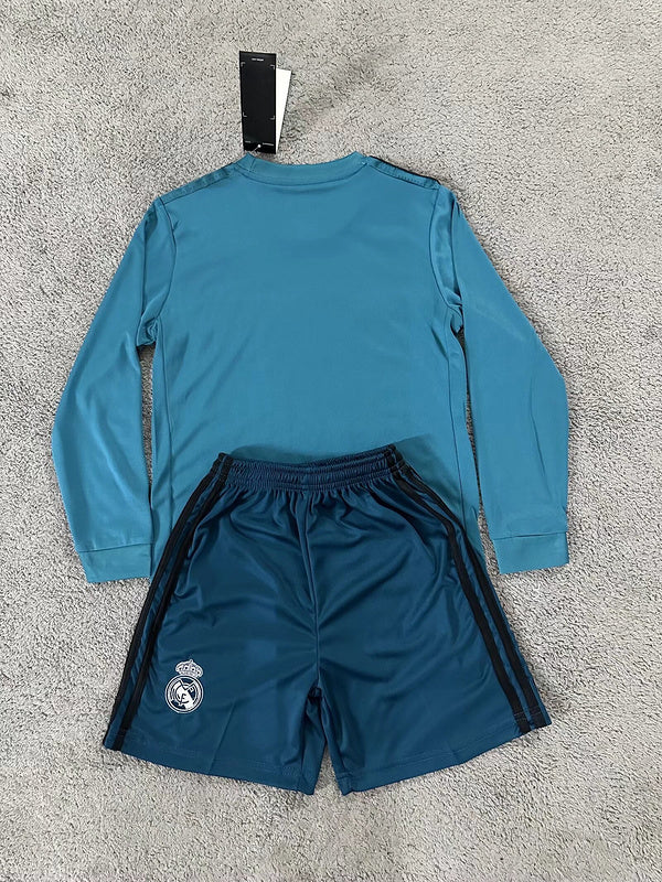 17-18 Real Madrid Third away retro long sleeve kid kit