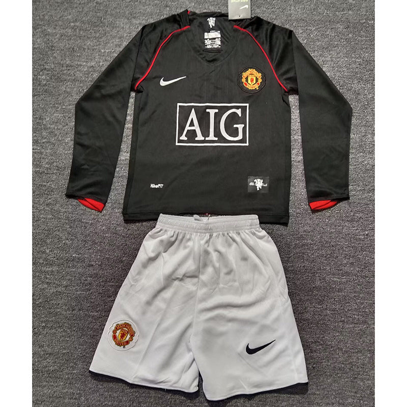 07-08 Manchester United away retro long sleeve kid kit