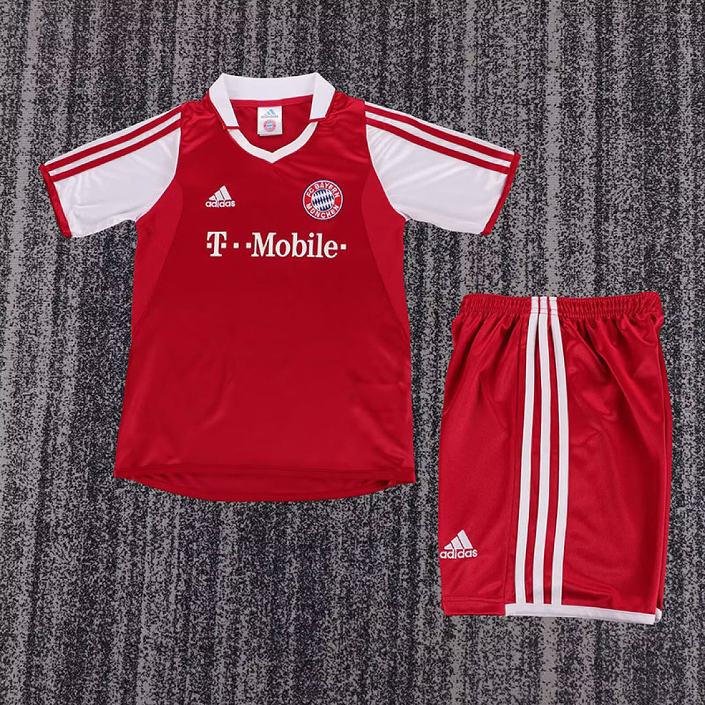 kids kit Retro Bayern Munich 2003/04 Home soccer jersey size 16-28