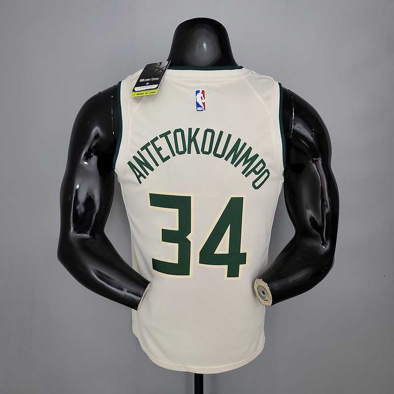 Antetokounmpo#34 Bucks Striped Off-White