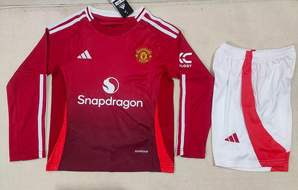 24-25 Manchester United home long sleeve kid kit