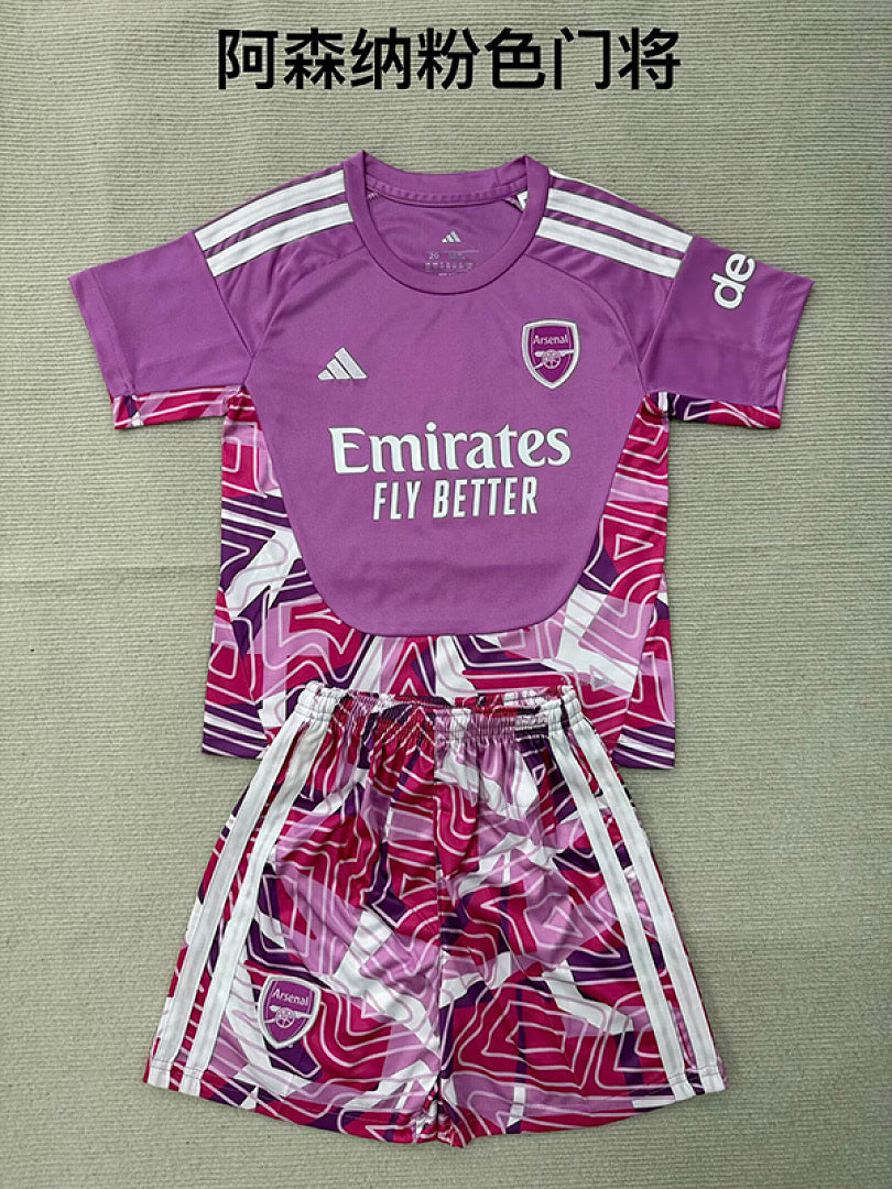 kids kit Arsenal 2026/27 Purple Goalkeeper soccer jersey size 16-28
