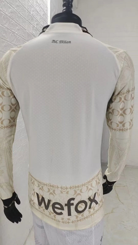 24-25 AC Milan ＆ pleasures white long sleeve
