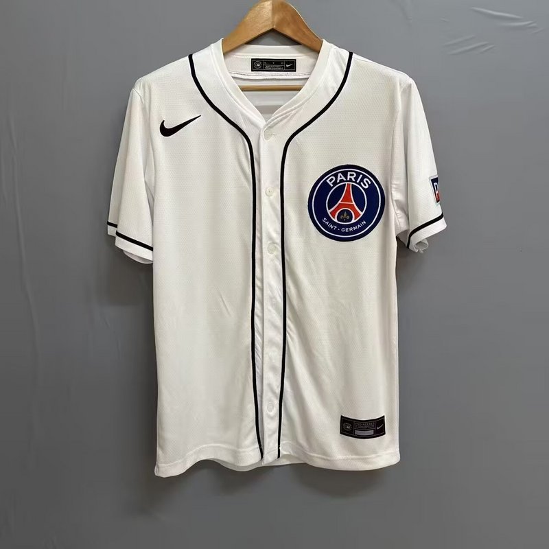 25-26 PSG white baseball jersey