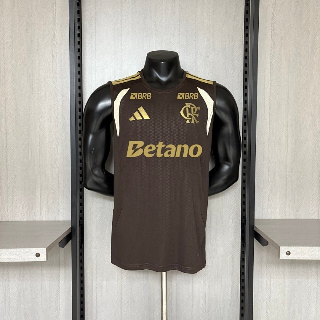 Mens Flamengo 2025/26 Pre-Match Vest Jersey With all Sponsors S-4XL