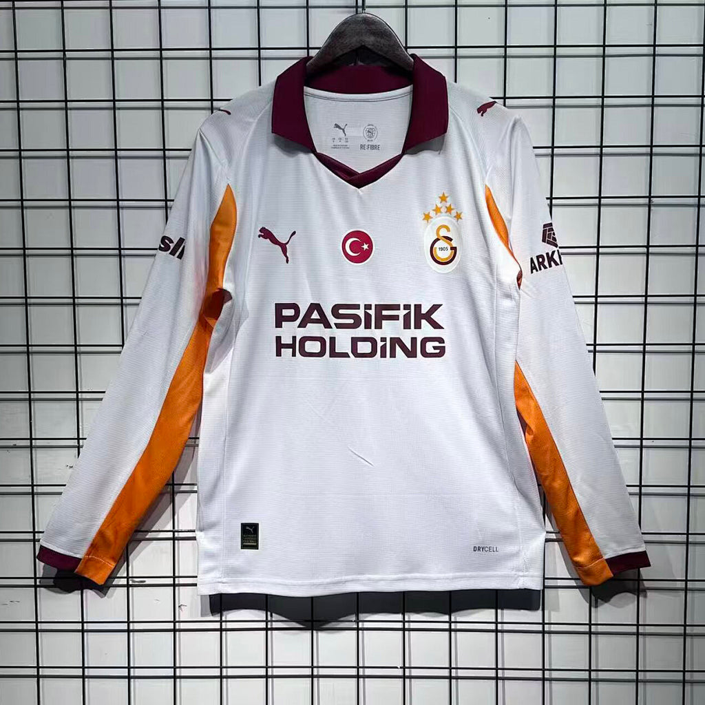 Galatasaray 2025/26 Away with sponsor long sleeves soccer jersey size S-2XL