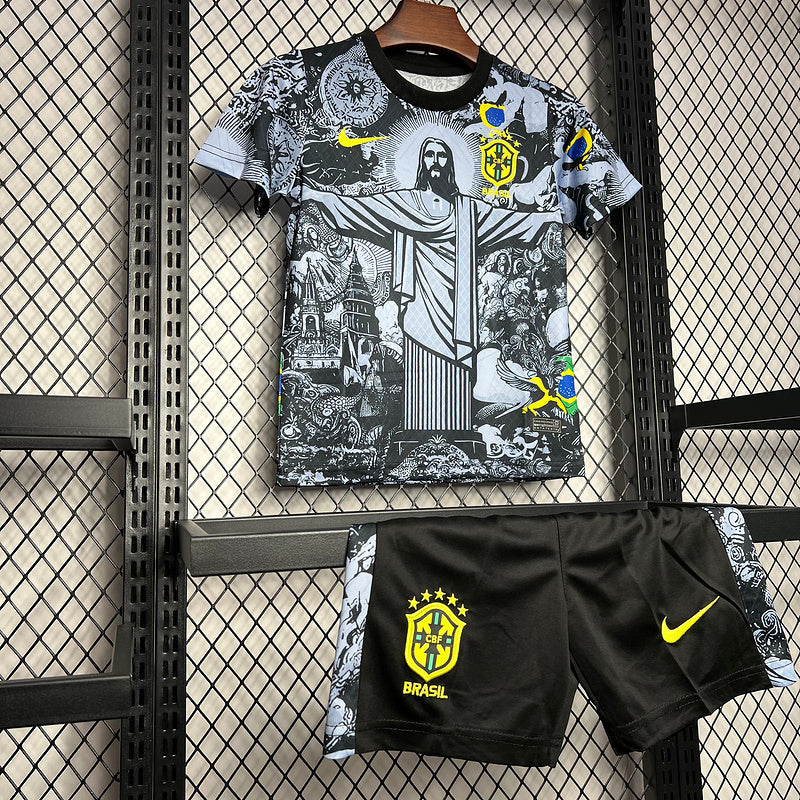 24-25 Brazil Gray Jesus Special Kid Kit