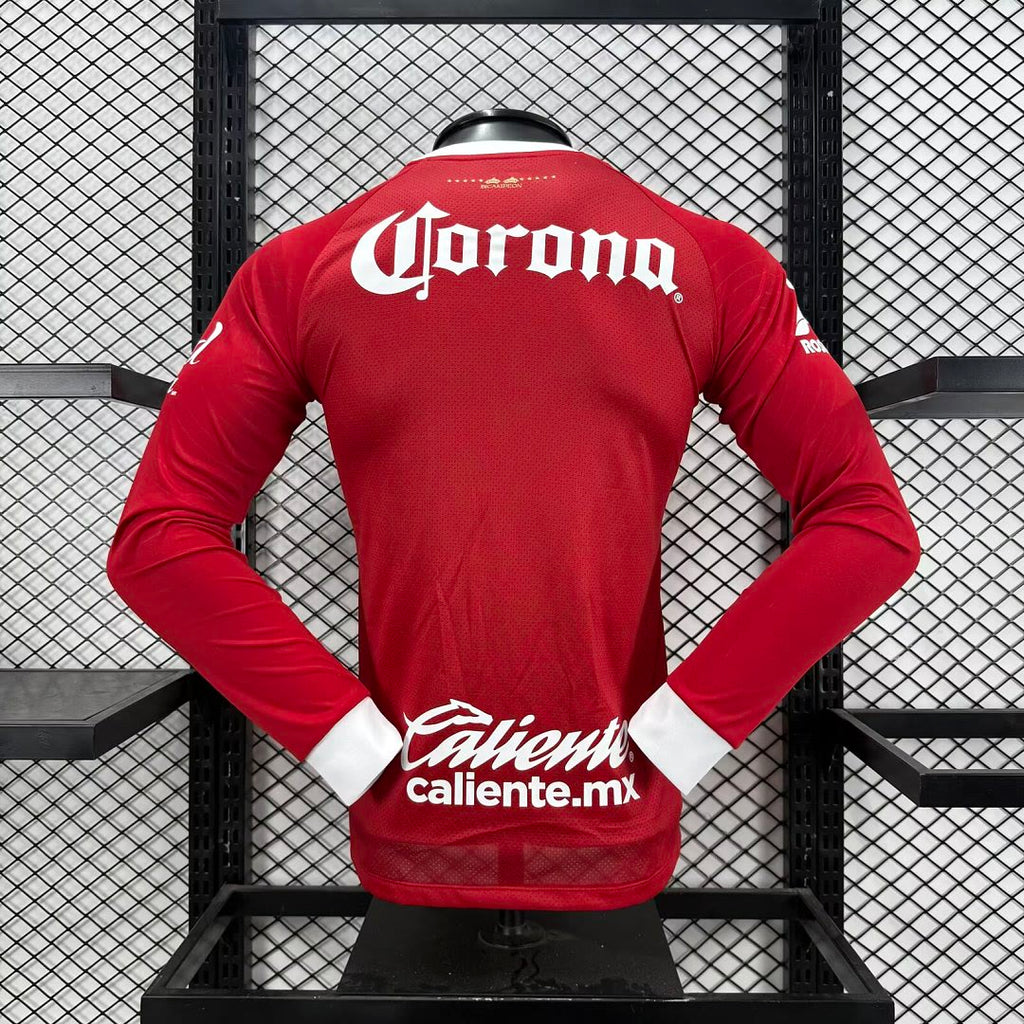 Toluca 2025/26 Home Long Sleeve Soccer Jersey Player Version S-XXL