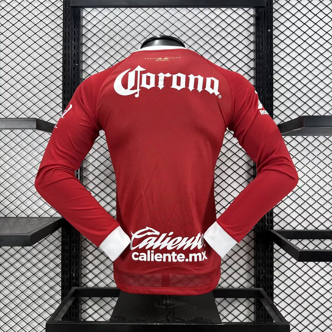 Toluca 2025/26 Home Long Sleeve Soccer Jersey Player Version S-XXL