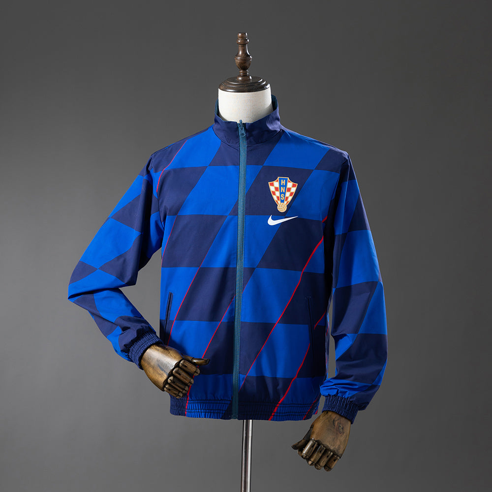 Croatian Reversible Jacket Windbreaker - Navy Blue &amp; Sky Blue S-XXL