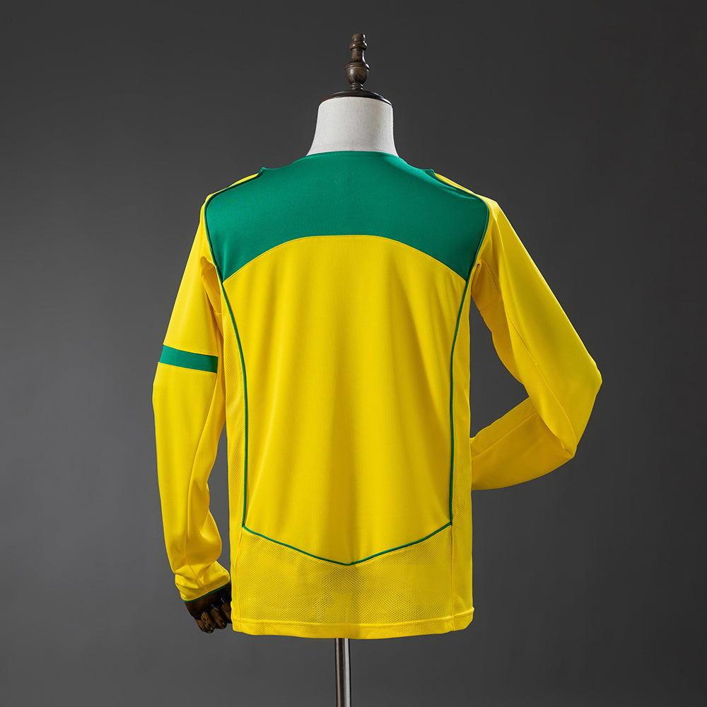 Brazil 2004 Home Long-Sleeved Retro Jersey S-XXL