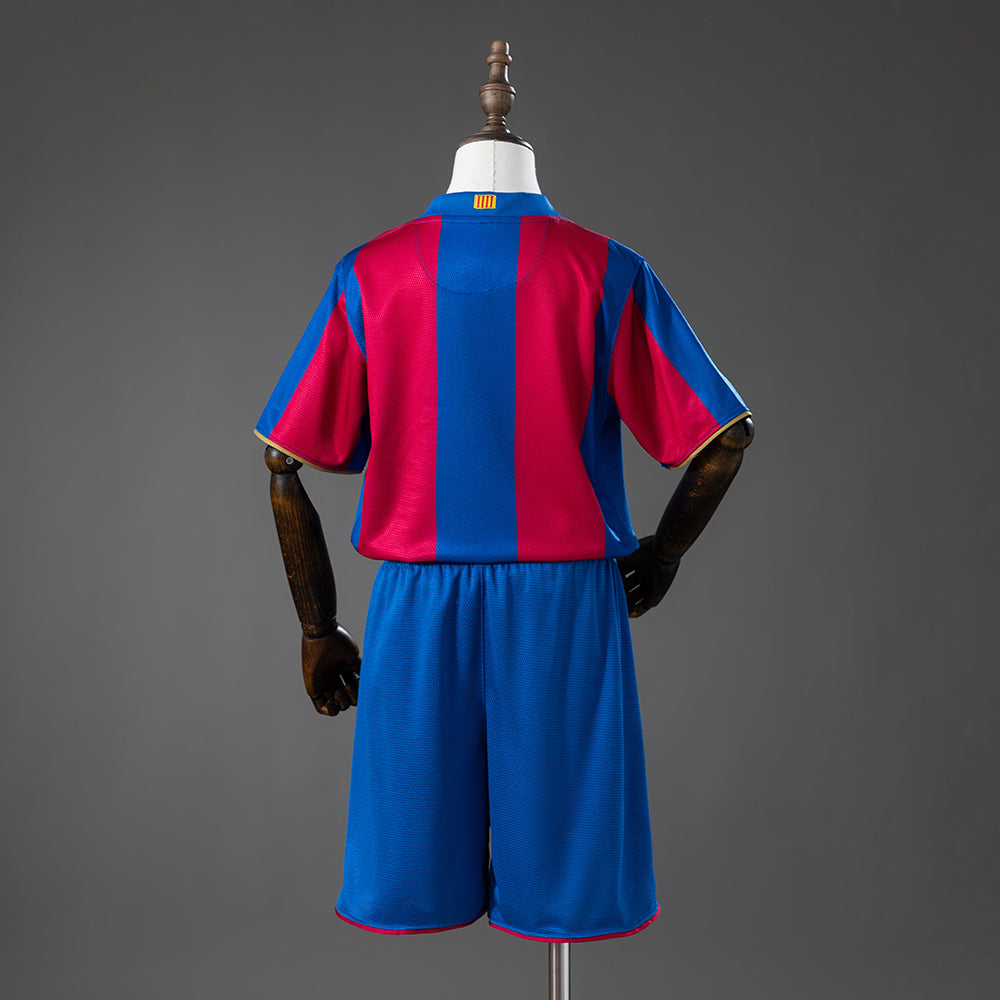 Barcelona 07/08 Home Retro Kids Kit Jersey Size 16-28