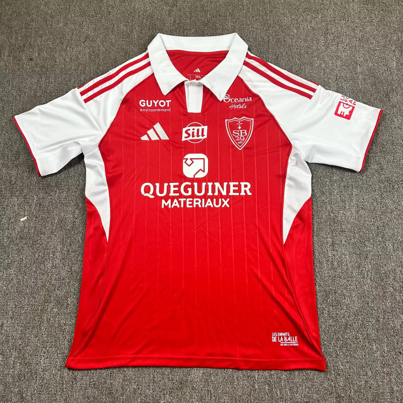 25-26 Stade Brestois home soccer jersey size S-2XL