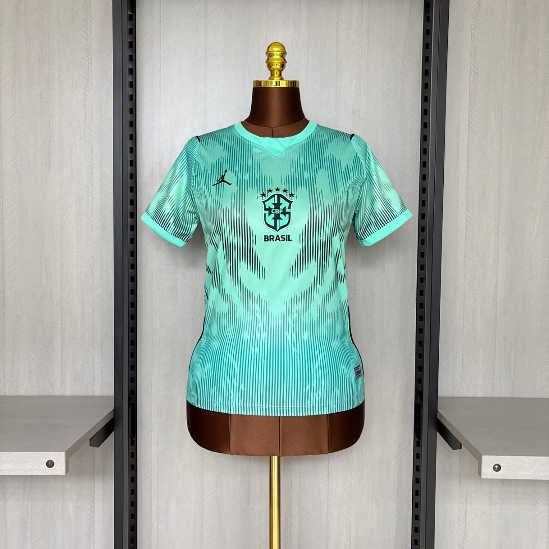Brazil 2026 World Cup Goalkeeper Green Womens Jersey S-XXL