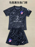 24-25 Atletico Madrid black goalkeeper adult and kid kit