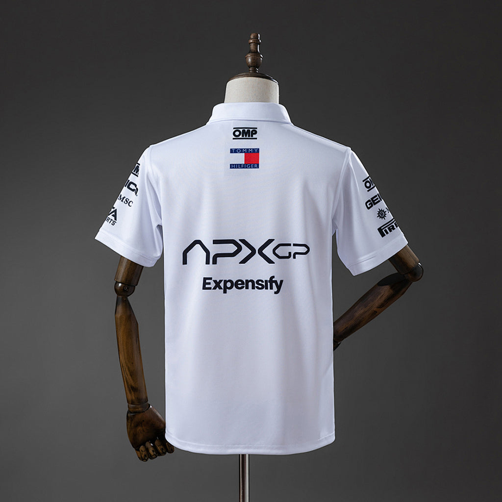 Mercedes 2025 White F1 polo S-3XL