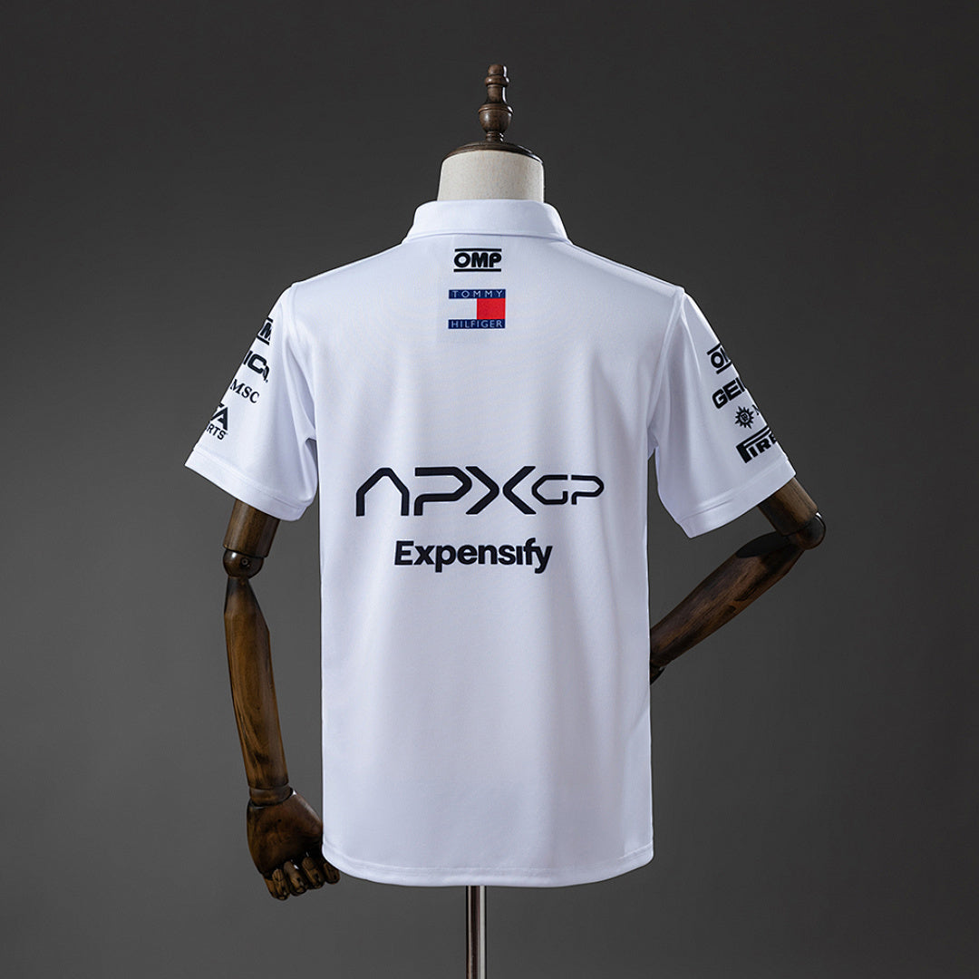 Mercedes 2025 White F1 polo S-3XL