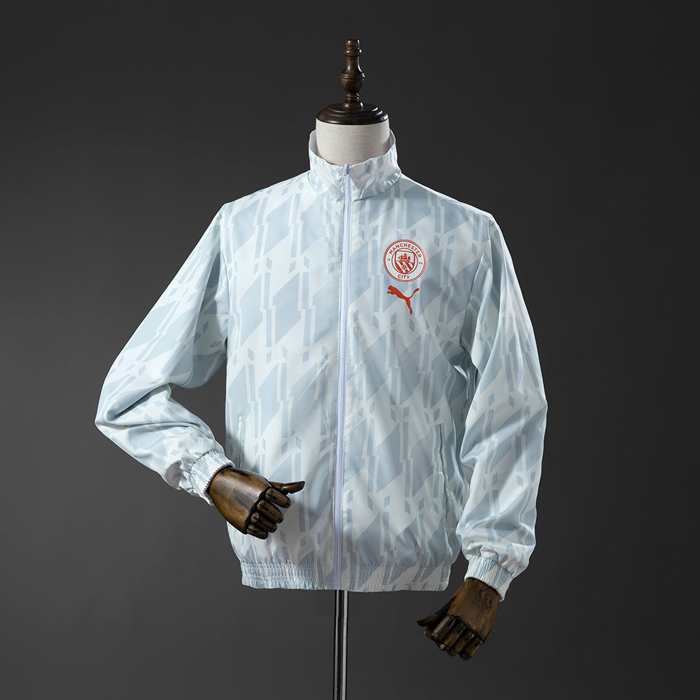 Manchester City Reversible Jacket Windbreaker - White &amp; Mint Green S-XXL