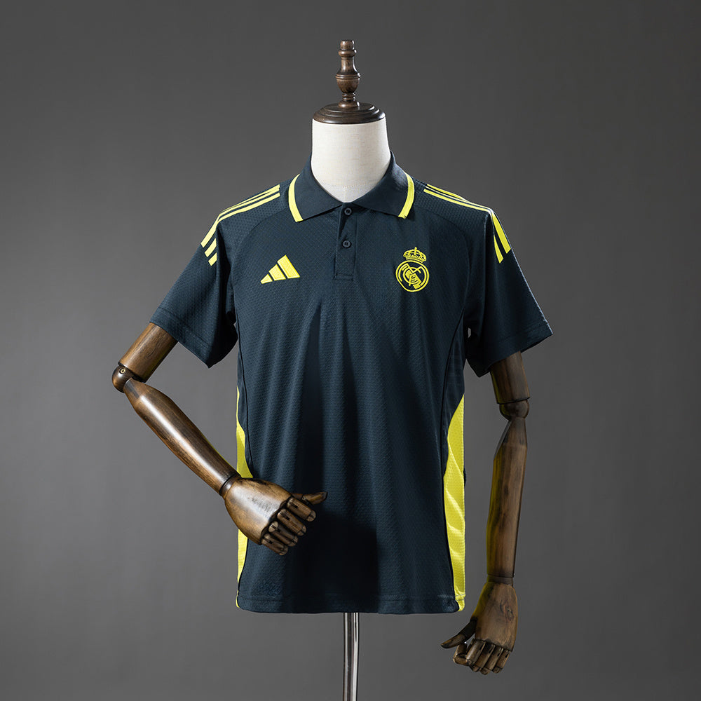 Real Madrid 25/26 POLO - Dark Grey &amp; Yellow S-XXL