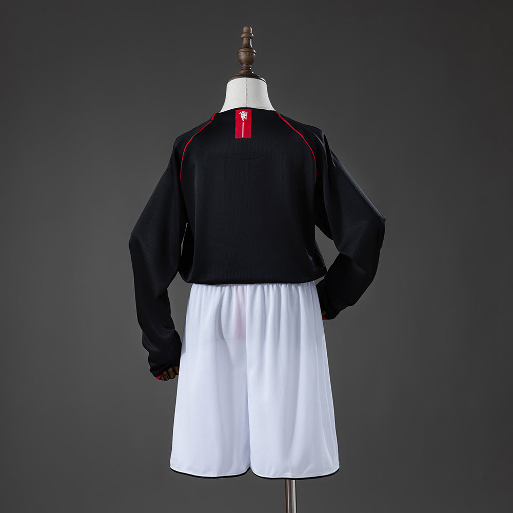 M-U 07/08 Away Retro Long Sleeve Kids Kit Jersey SIZE 16-28