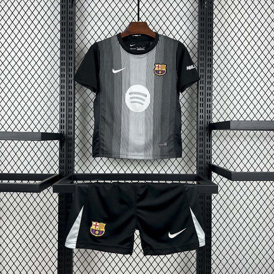 Barcelona 2025/26 Black Goalkeeper Kids Kit