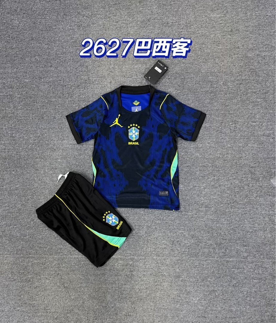 Brazil 2026 World Cup Away Kid kit size 16-28