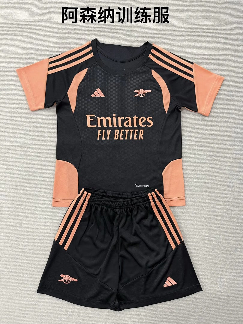 kids kit Arsenal 2026/27 Black and Orange Training soccer jersey size 16-28