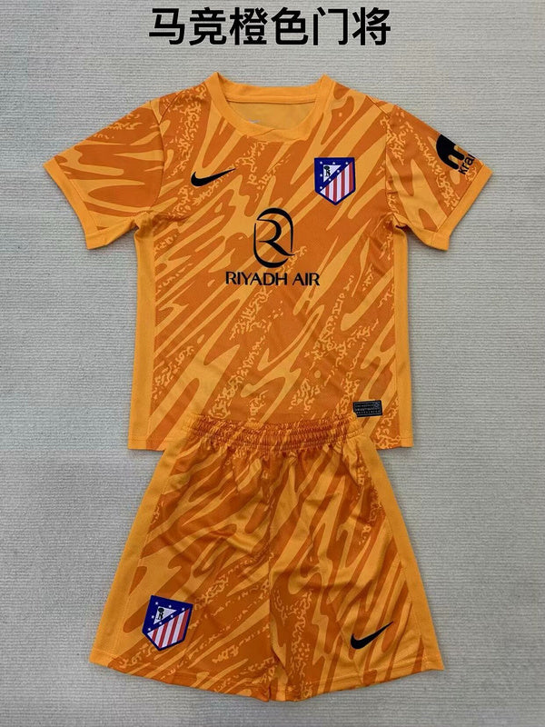 24-25 Atletico Madrid orange goalkeeper adult and kid kit