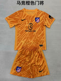 24-25 Atletico Madrid orange goalkeeper adult and kid kit