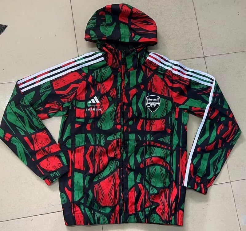 24-25 Arsenal red and green windbreaker