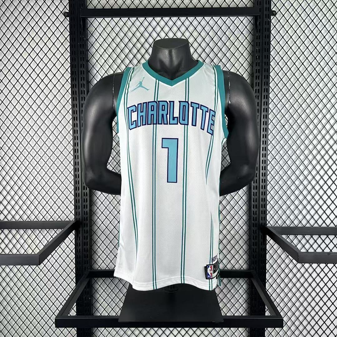 Season 2025 Charlotte Hornets White No. 1 BALL