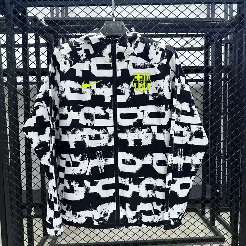 25-26 Barcelona black and white windbreaker