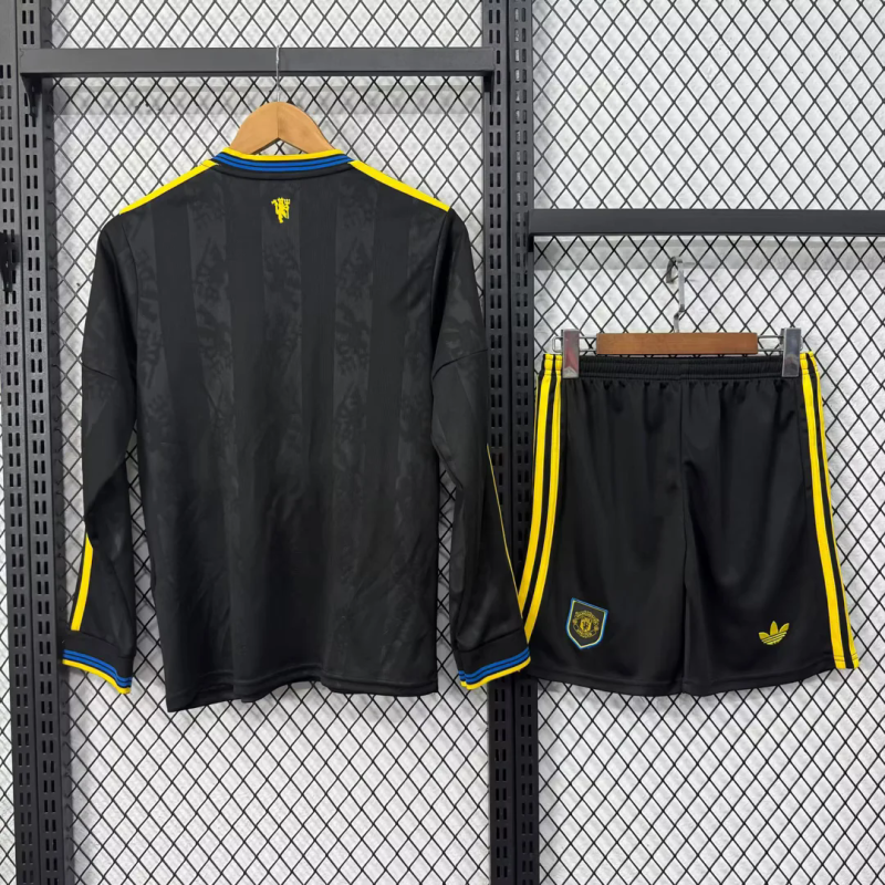 Manchester united 2025/26 Third Away long sleeve Kids Kit
