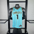 Season 2025 Charlotte Hornets Blue No. 1 BALL NBA Jersey