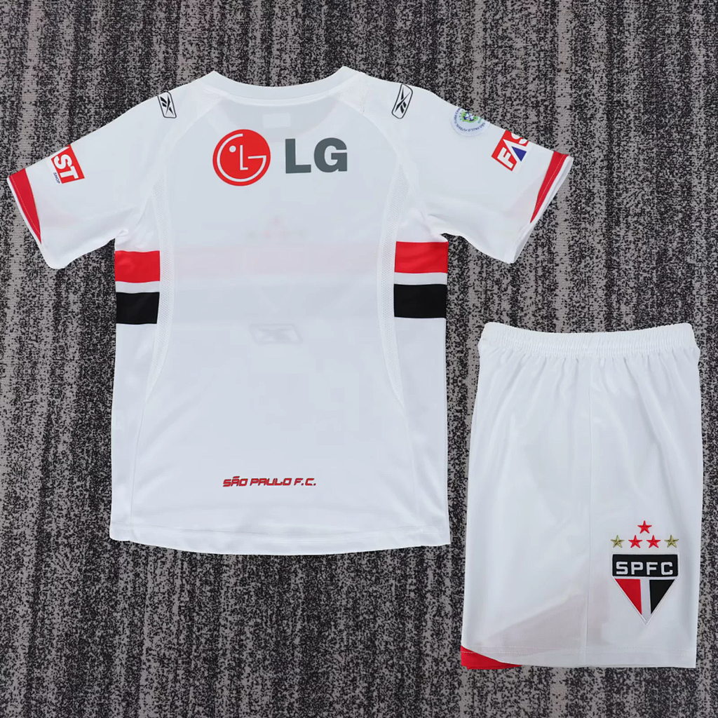 Retro 2007/08 Sao Paulo home kid kit jersey size 16-28