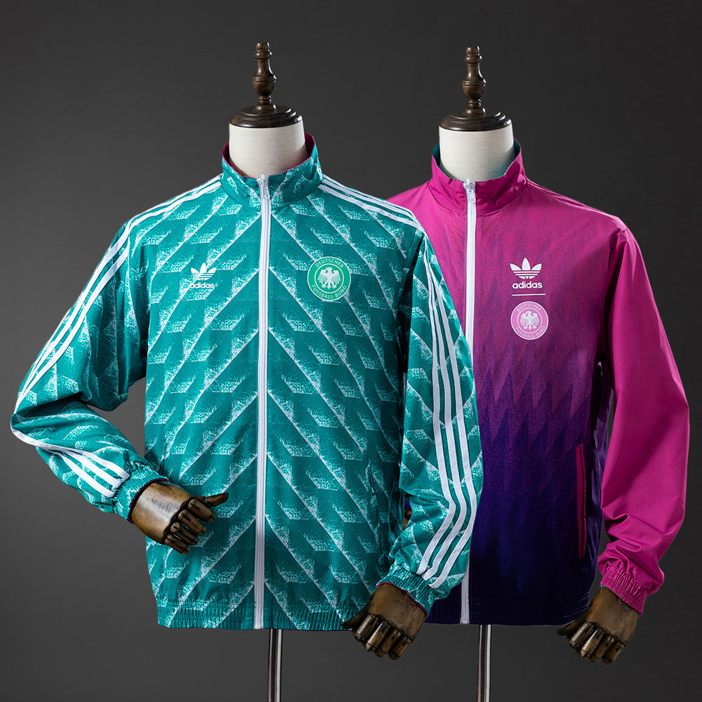 German Reversible Jacket Windbreaker - Green &amp; Purple S-XXL