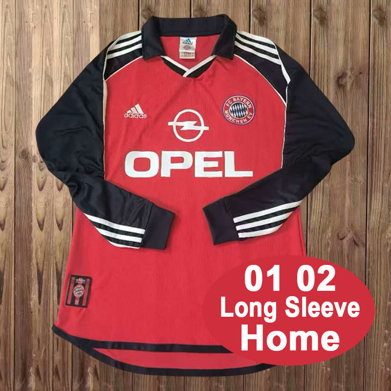 01-02 Bayern home retro long sleeve jersey