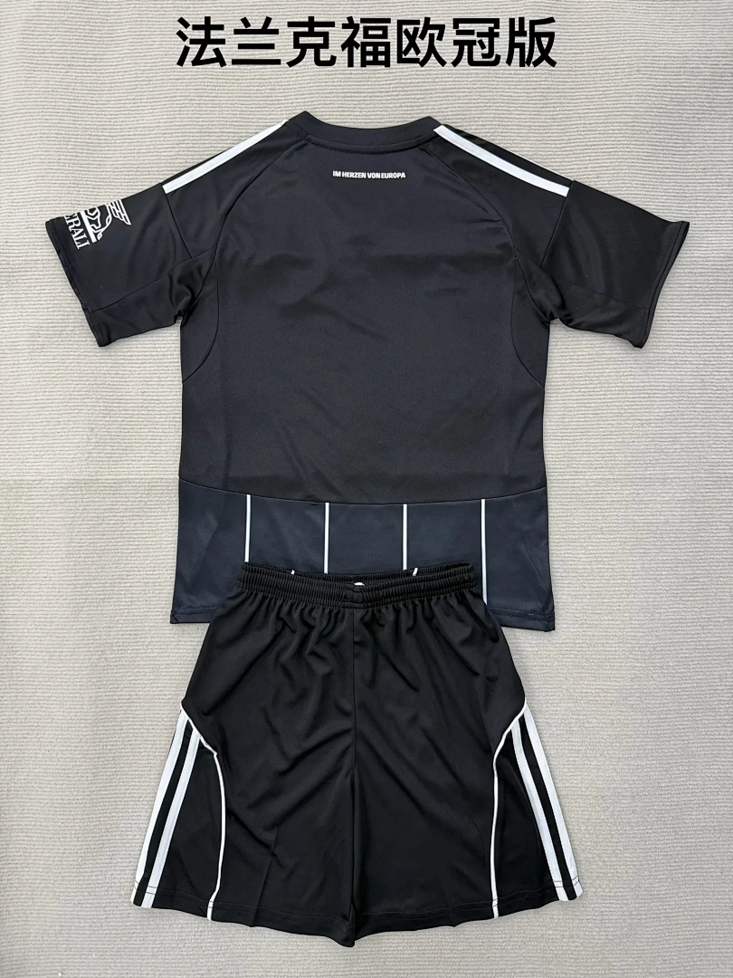 Eintracht Frankfurt 2025/26 Champions League black soccer jersey size 16-28