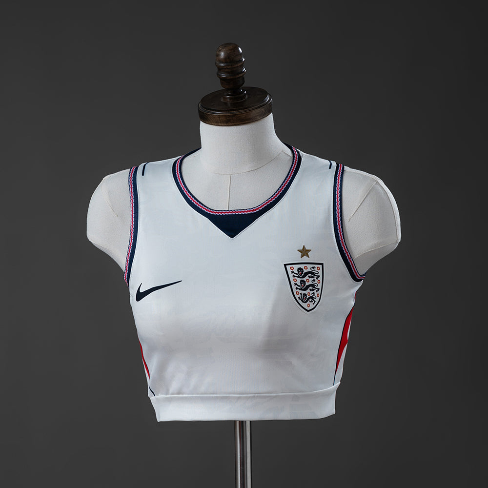 England 2026 Home Women's Crop Top Style Vest S-XXL