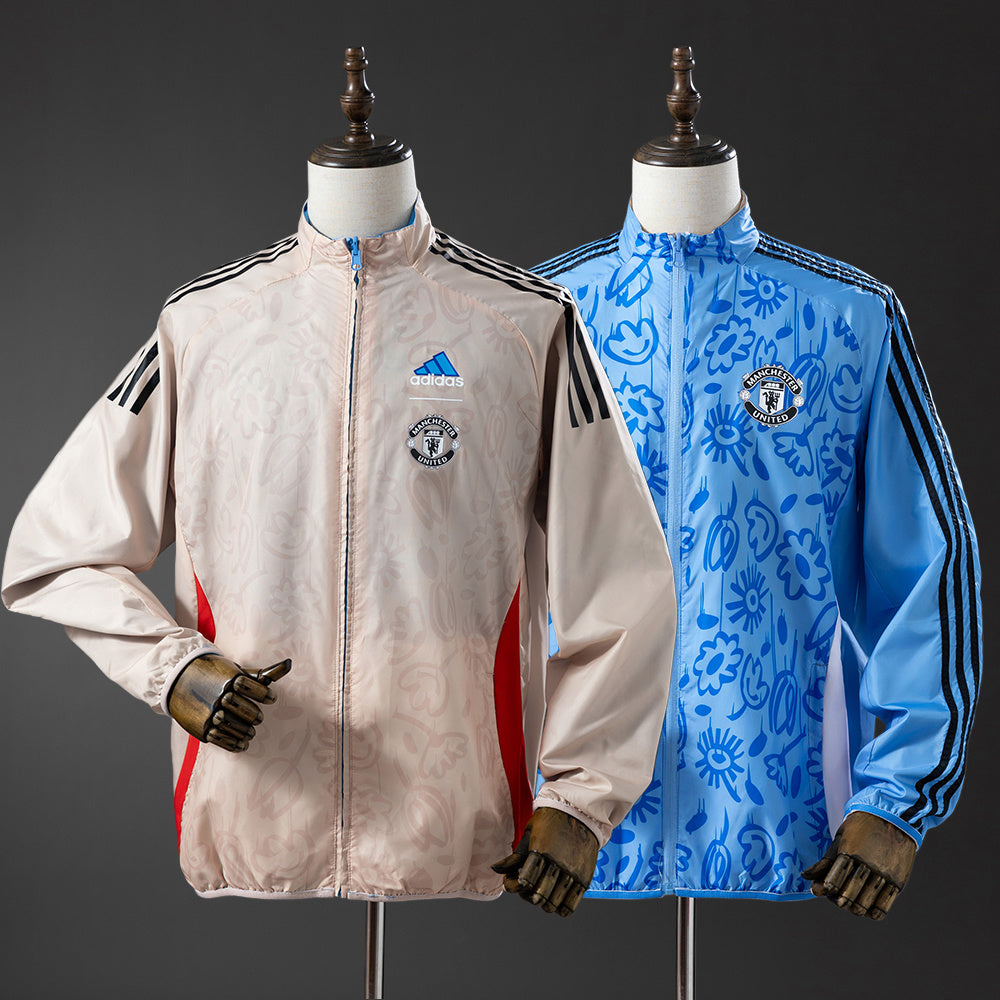 M-U Reversible Jacket Windbreaker - Beige&amp;Blue S-XXL