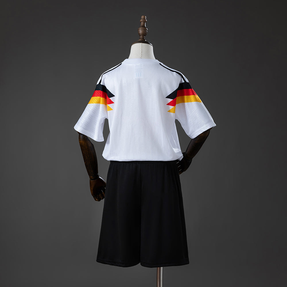 Germany 1990 Home Retro Kids Kit Jersey Size 16-28