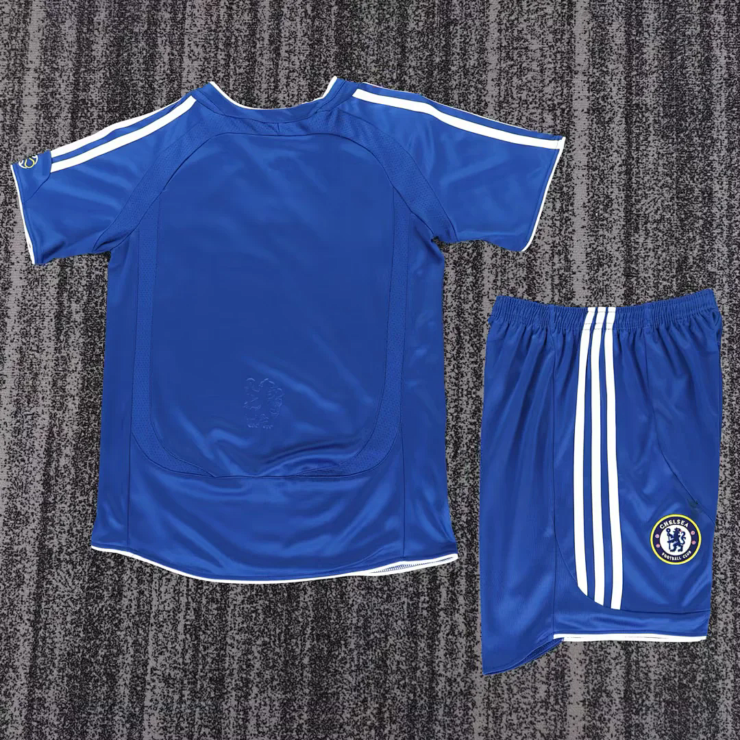 Retro Chelsea 2006-07 Home Blue Kid Kit soccer jersey size 16-28